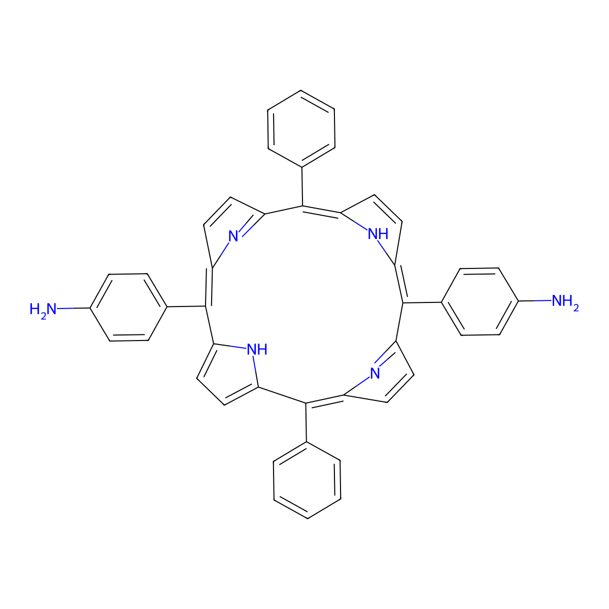 5,15-Di(4-aminophenyl)-10,20-diphenyl porphine molecular structure, CAS 116206-75-8