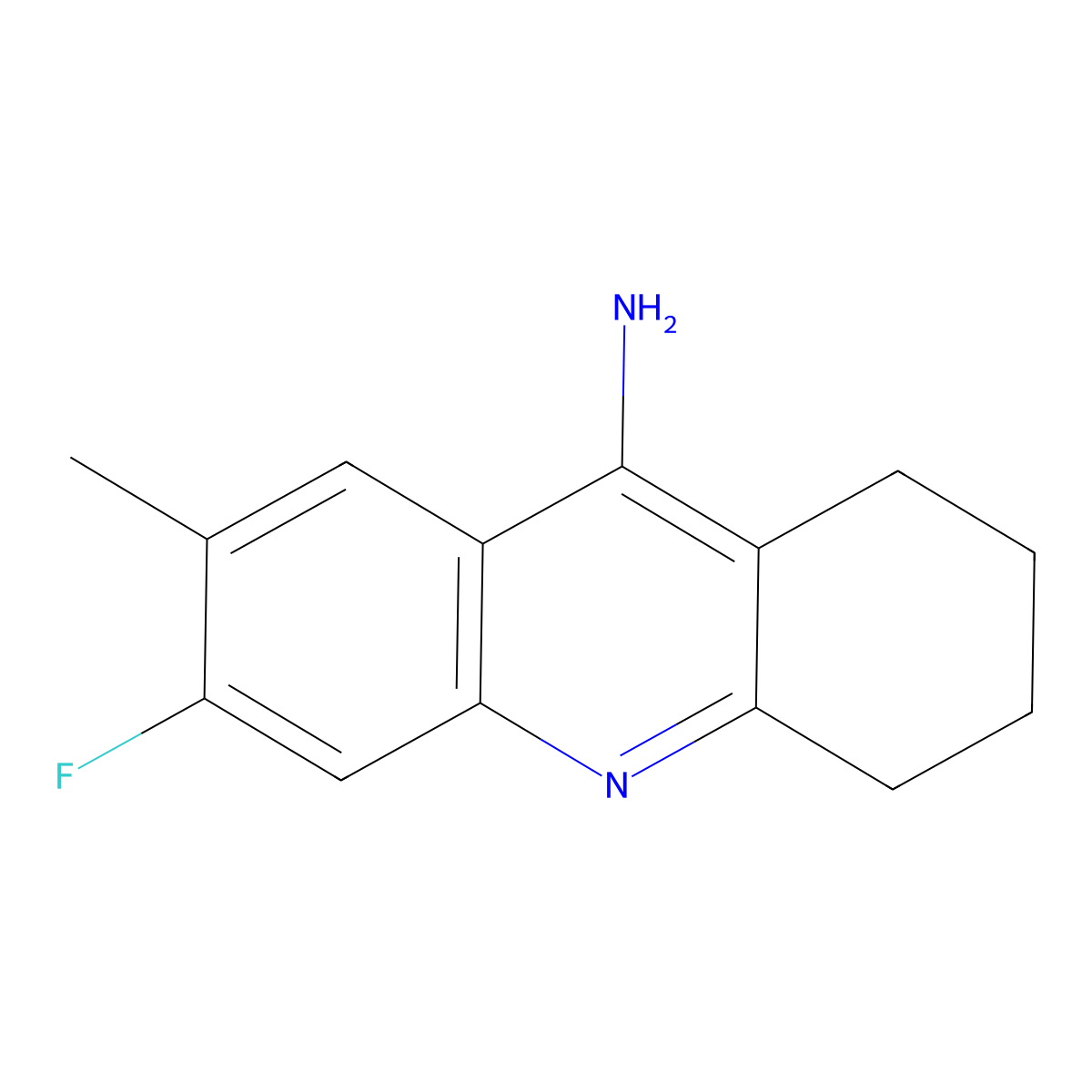 6-Fluoro-7-methyl-1,2,3,4-tetrahydroacridin-9-amine molecular structure, CAS 116207-64-8