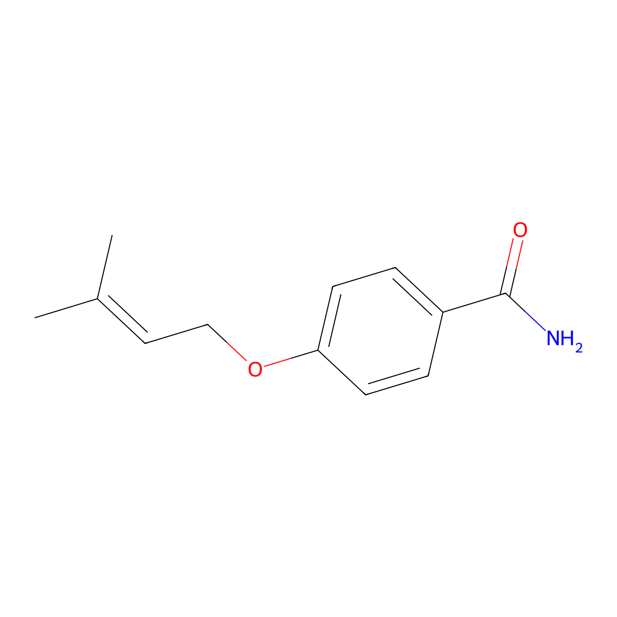 4-[(3-Methylbut-2-en-1-yl)oxy]benzamide molecular structure, CAS 116208-80-1