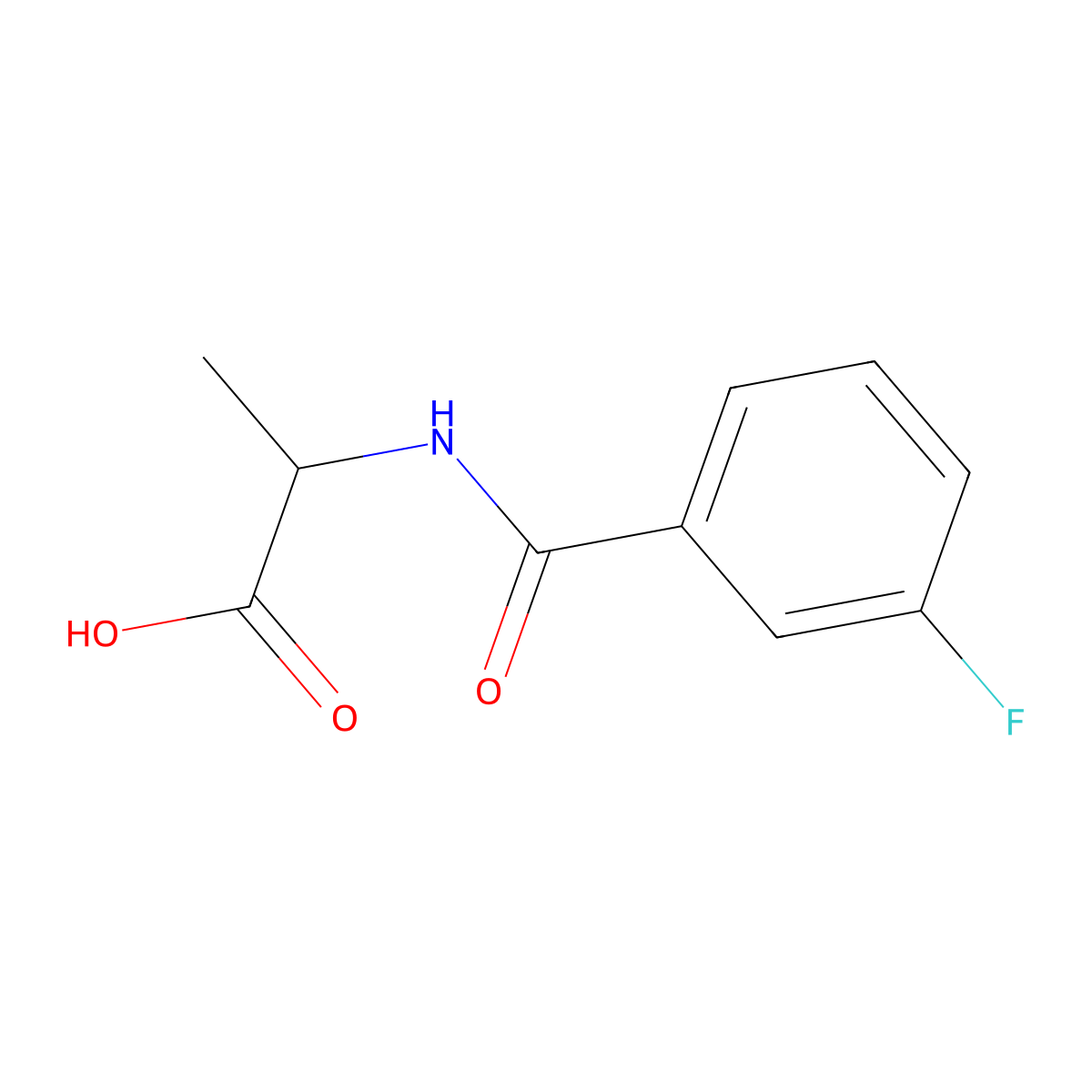 N-[(3-fluorophenyl)carbonyl]alanine molecular structure, CAS 1162082-82-7