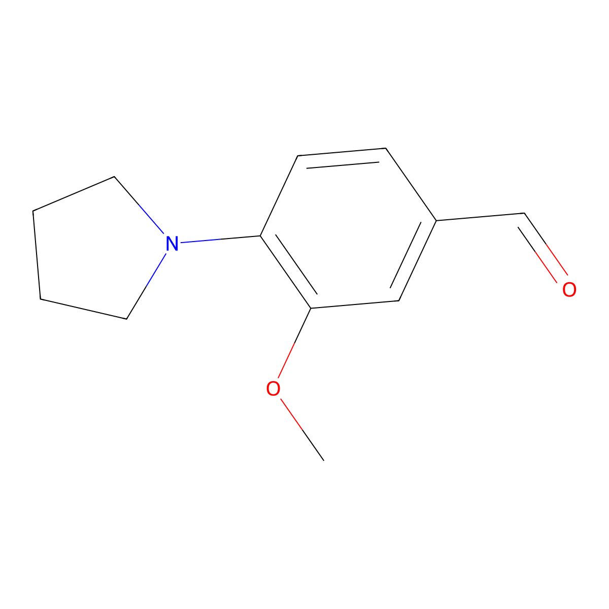 3-Methoxy-4-(pyrrolidin-1-yl)benzaldehyde molecular structure, CAS 116209-27-9