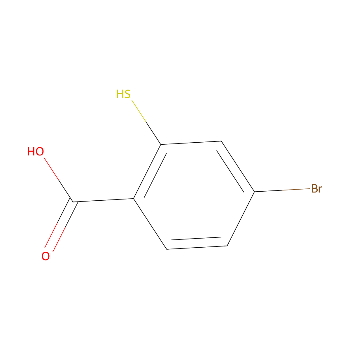 4-Bromo-2-sulfanylbenzoic acid molecular structure, CAS 116209-30-4