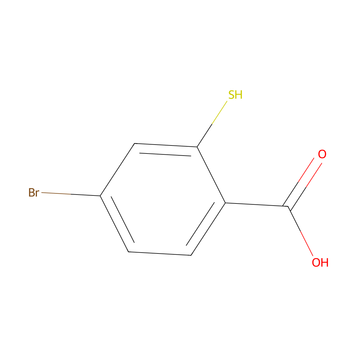 4-Bromo-2-sulfanylbenzoic acid molecular structure, CAS 116209-30-4