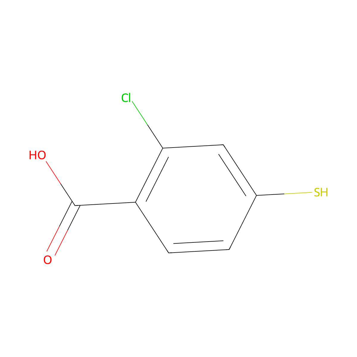2-Chloro-4-sulfanylbenzoic acid molecular structure, CAS 116209-31-5