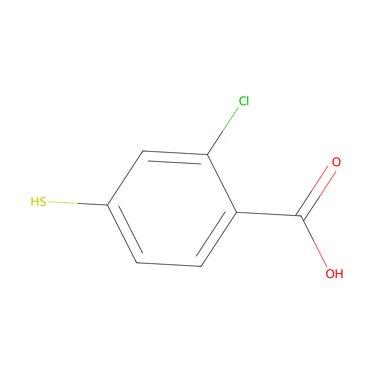 2-Chloro-4-sulfanylbenzoic acid molecular structure, CAS 116209-31-5