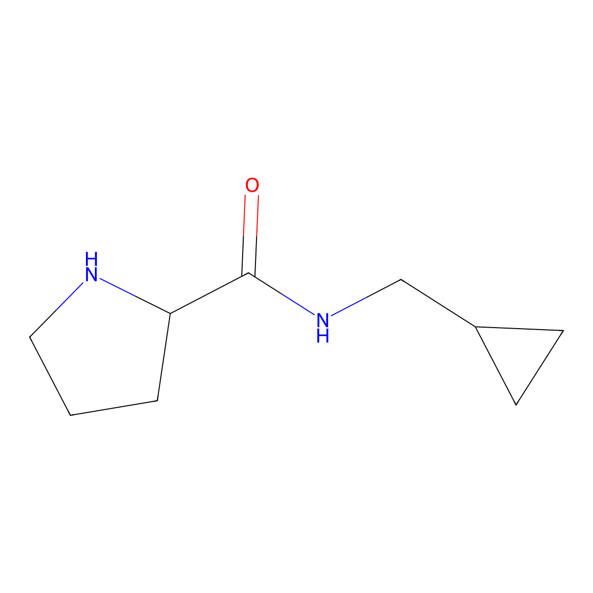 N-(Cyclopropylmethyl)pyrrolidine-2-carboxamide molecular structure, CAS 1162111-95-6