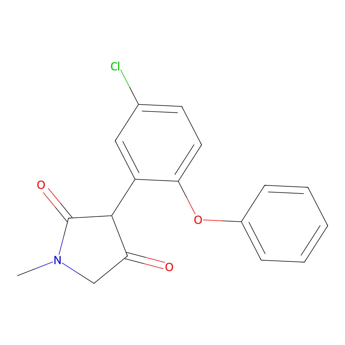 3-(5-Chloro-2-phenoxyphenyl)-1-methylpyrrolidine-2,4-dione molecular structure, CAS 1162120-35-5