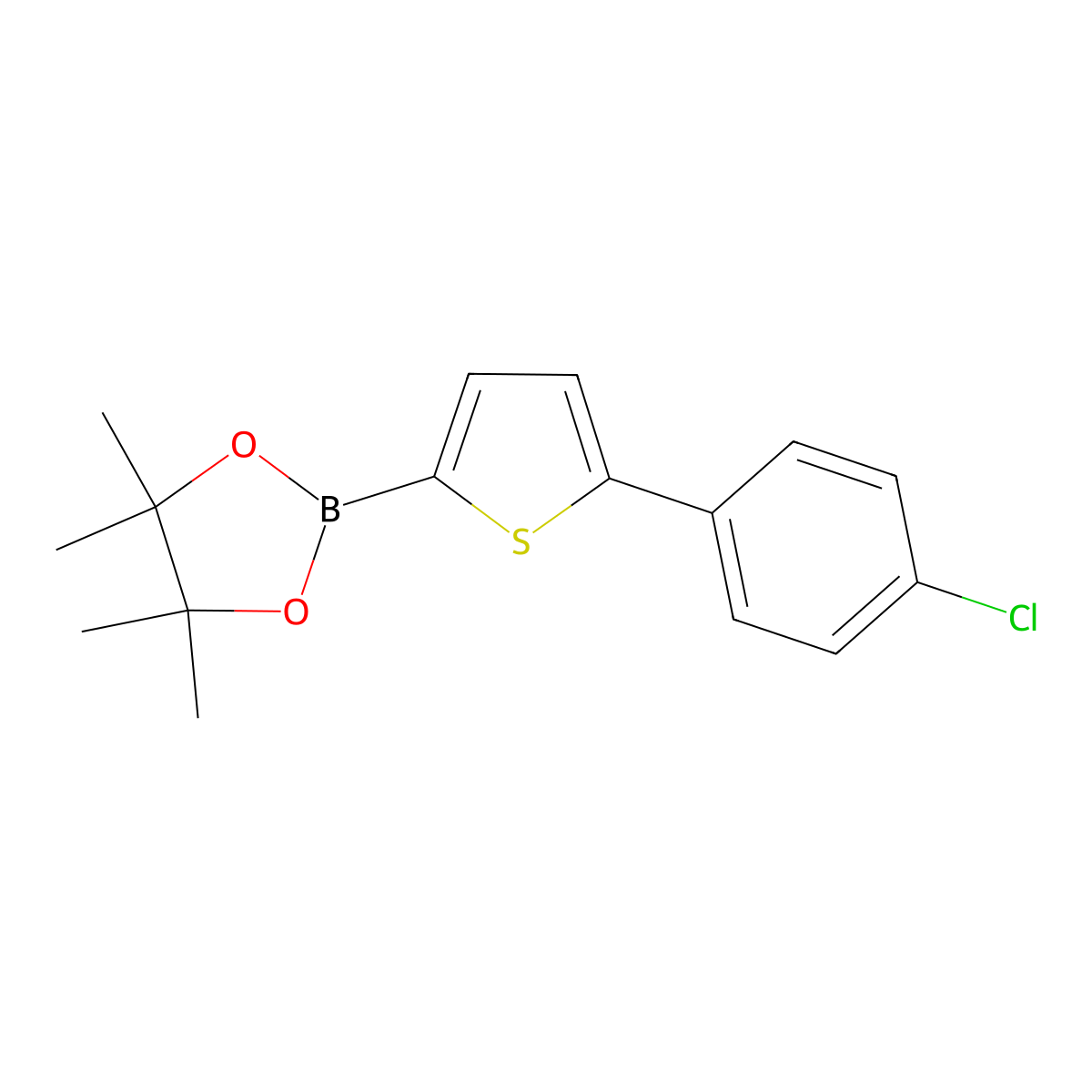 5-(4-Chlorophenyl)thiophene-2-boronic acid pinacol ester molecular structure, CAS 1162204-77-4