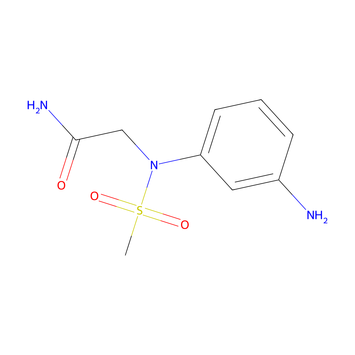 2-(N-(3-aminophenyl)methylsulfonamido)acetamide molecular structure, CAS 1162222-46-9