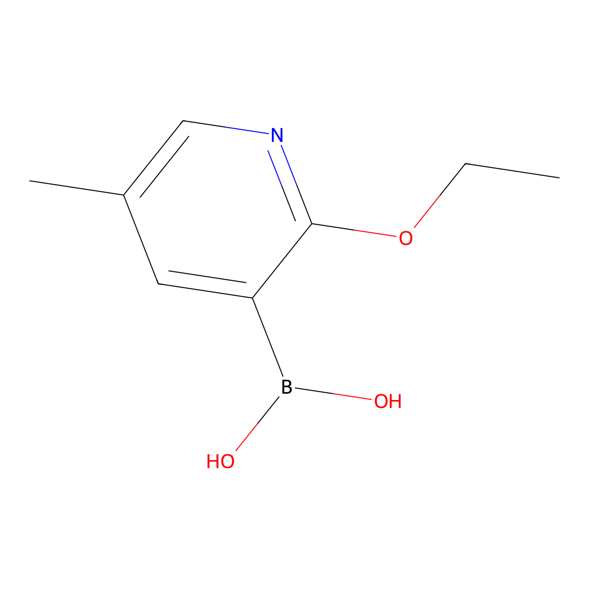 (2-Ethoxy-5-methylpyridin-3-yl)boronic acid molecular structure, CAS 1162256-87-2