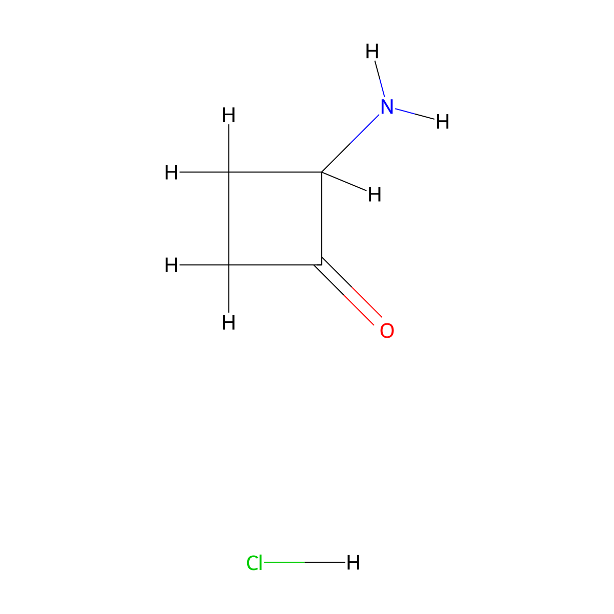 2-Aminocyclobutan-1-one hydrochloride molecular structure, CAS 1162257-01-3