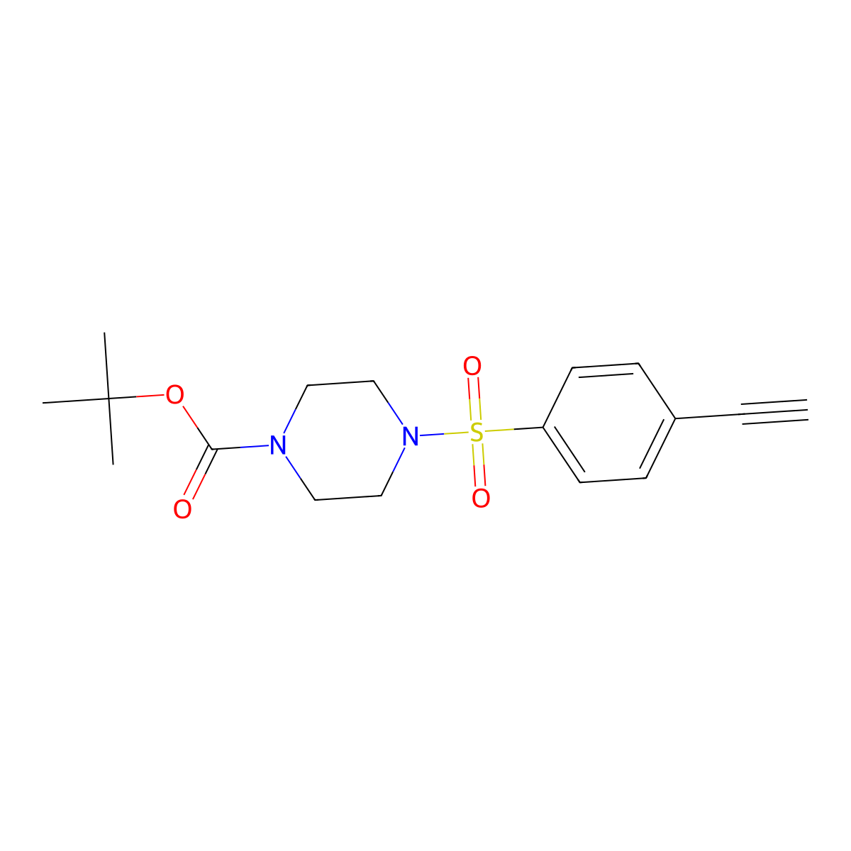 4-(4-Ethynylbenzenesulfonyl)-piperazine-1-carboxylic acid tert-butyl ester molecular structure, CAS 1162257-02-4