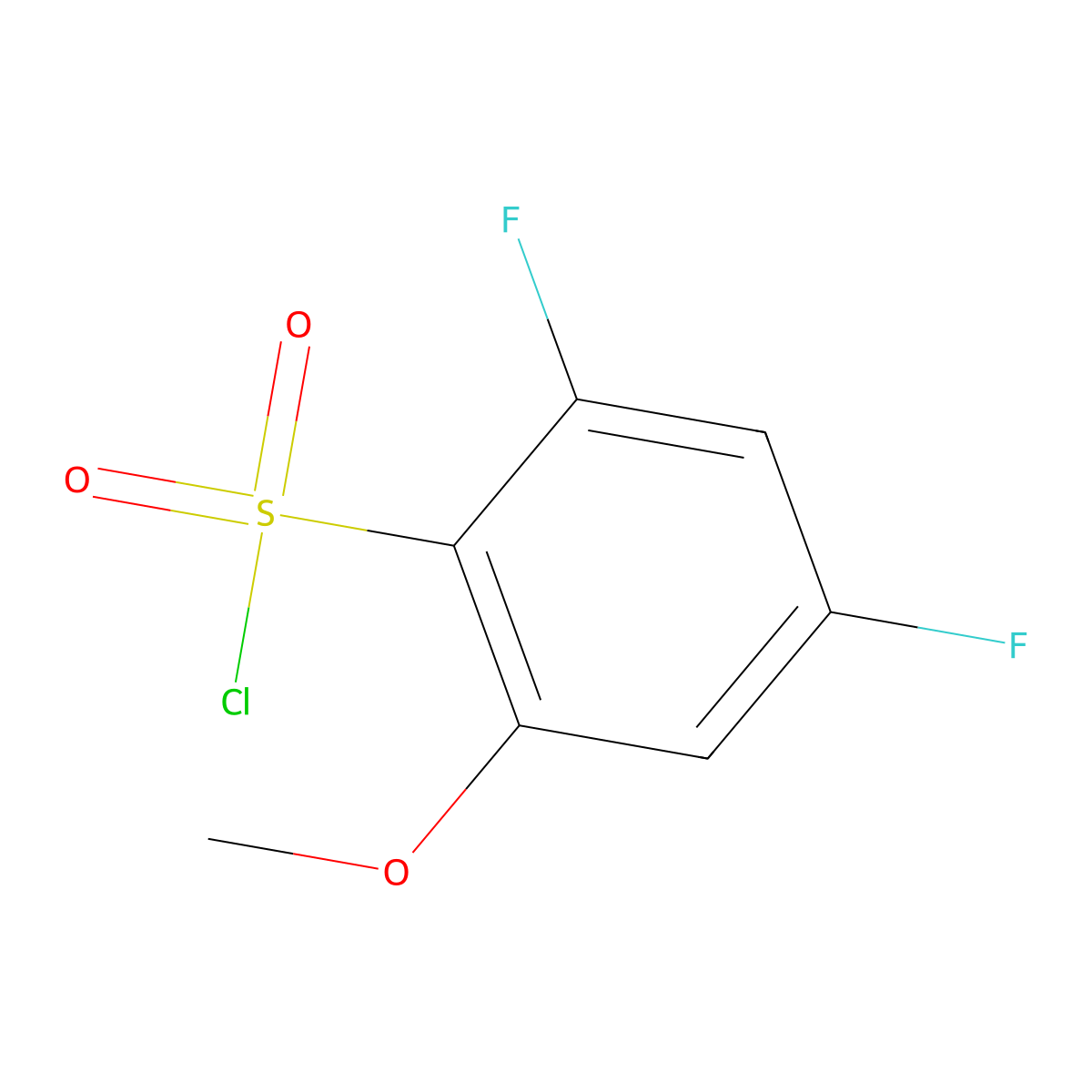 2,4-Difluoro-6-methoxybenzene-1-sulfonyl chloride molecular structure, CAS 1162257-25-1
