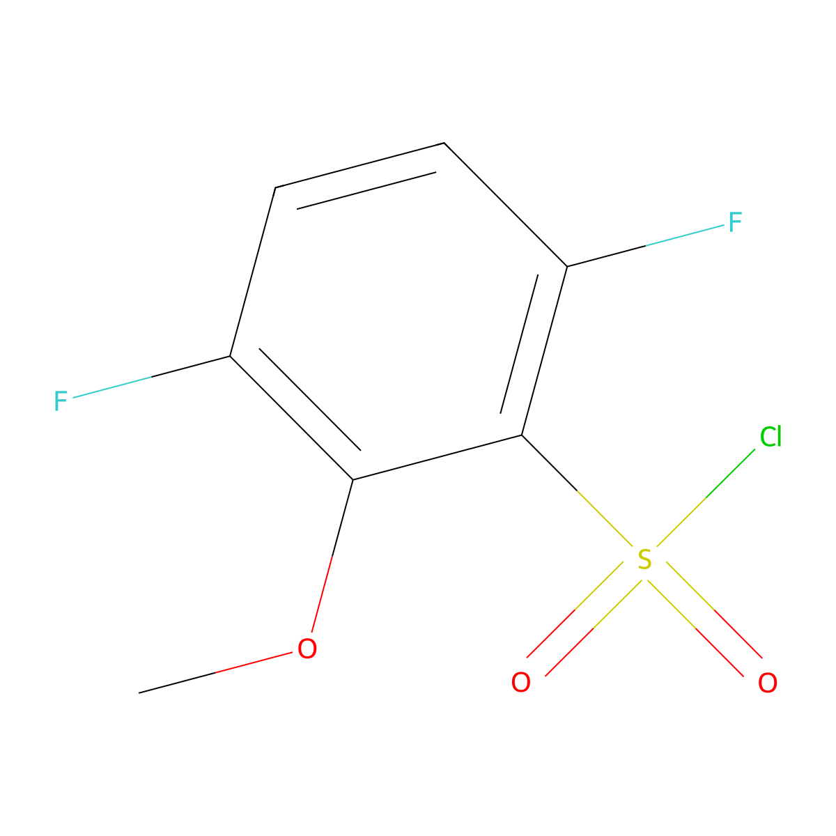 3,6-Difluoro-2-methoxybenzenesulfonyl chloride molecular structure, CAS 1162257-28-4