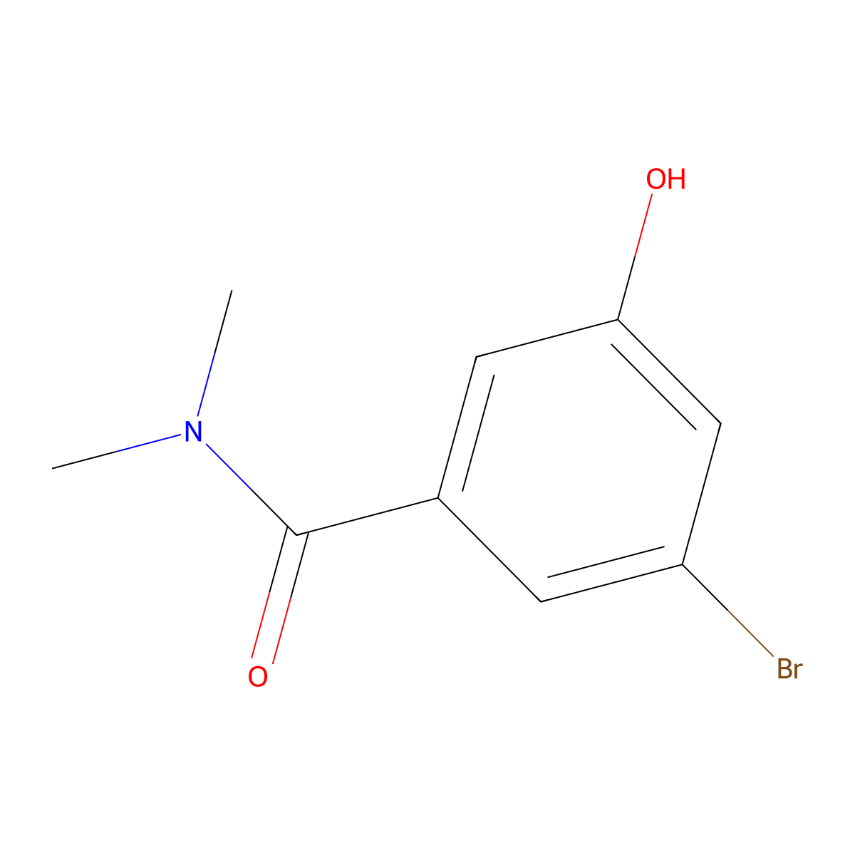 3-Bromo-5-hydroxy-N,N-dimethylbenzamide molecular structure, CAS 1162261-25-7