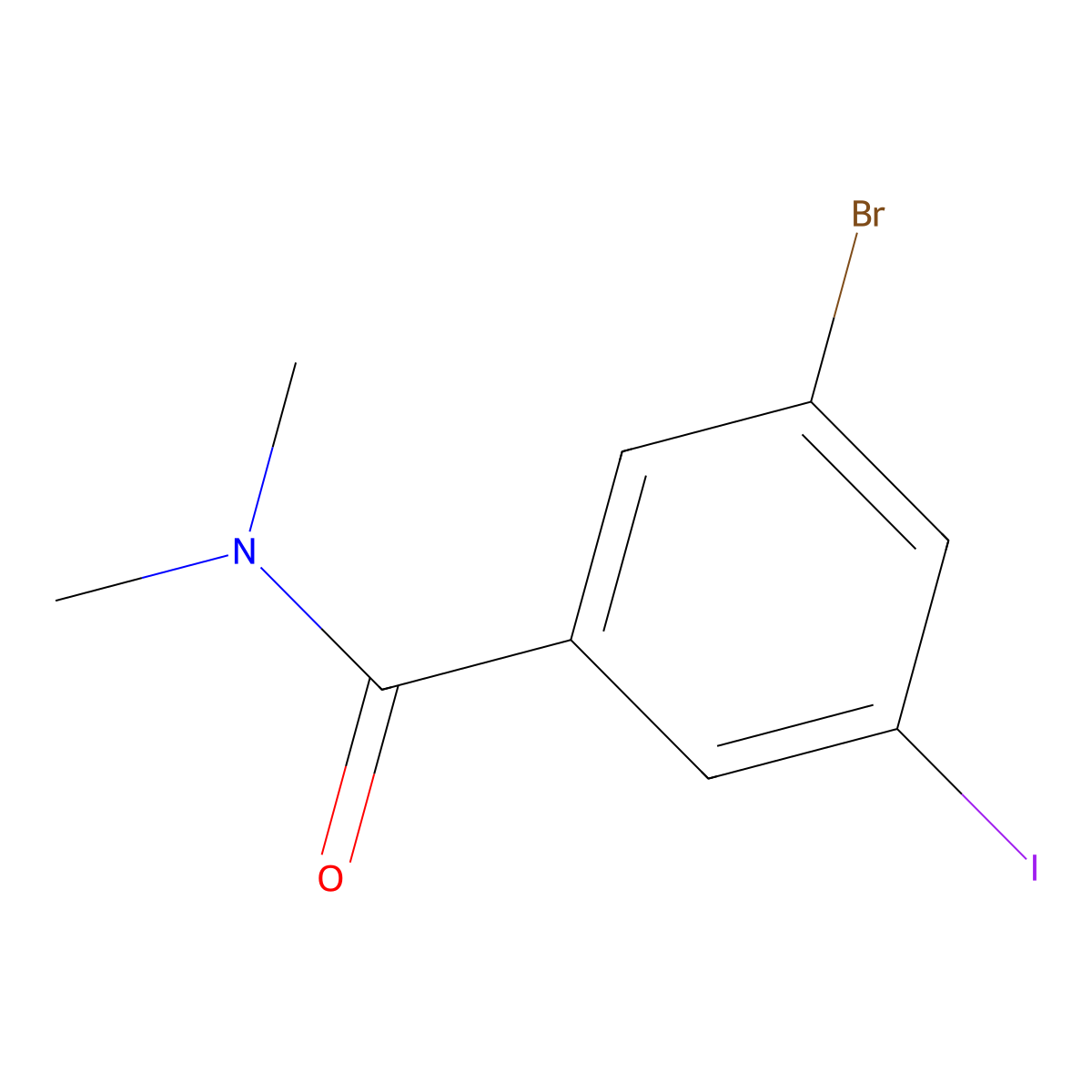 3-bromo-5-iodo-N,N-dimethylbenzamide molecular structure, CAS 1162261-40-6