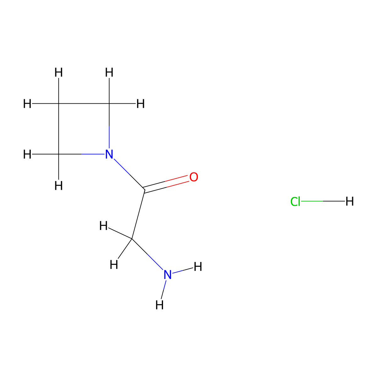 2-Amino-1-(azetidin-1-yl)ethanone hydrochloride molecular structure, CAS 1162262-02-3