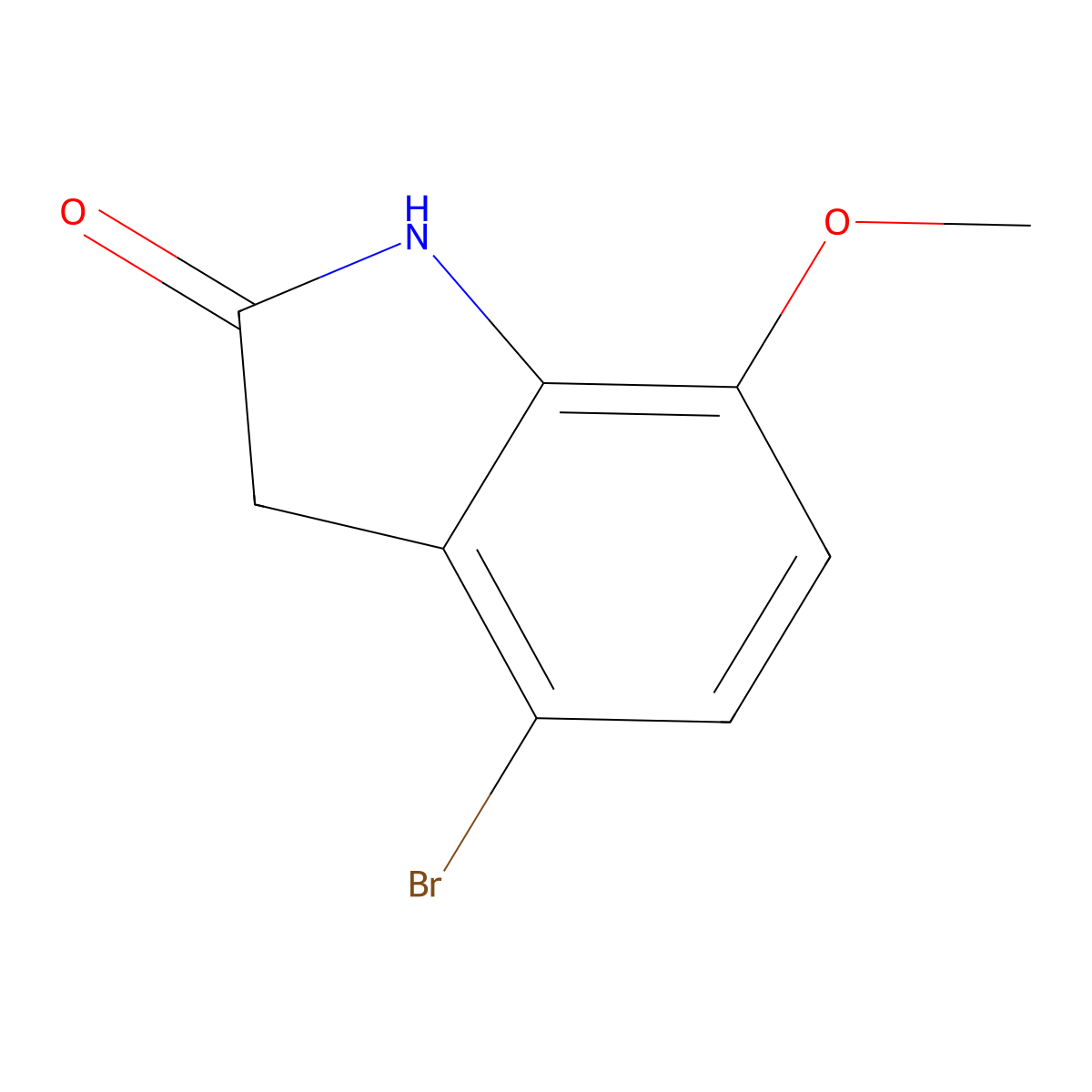 4-Bromo-7-methoxyindolin-2-one molecular structure, CAS 1162262-04-5