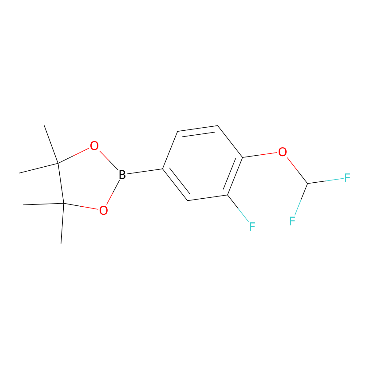 2-[4-(Difluoromethoxy)-3-fluorophenyl]-4,4,5,5-tetramethyl-1,3,2-dioxaborolane molecular structure, CAS 1162262-35-2