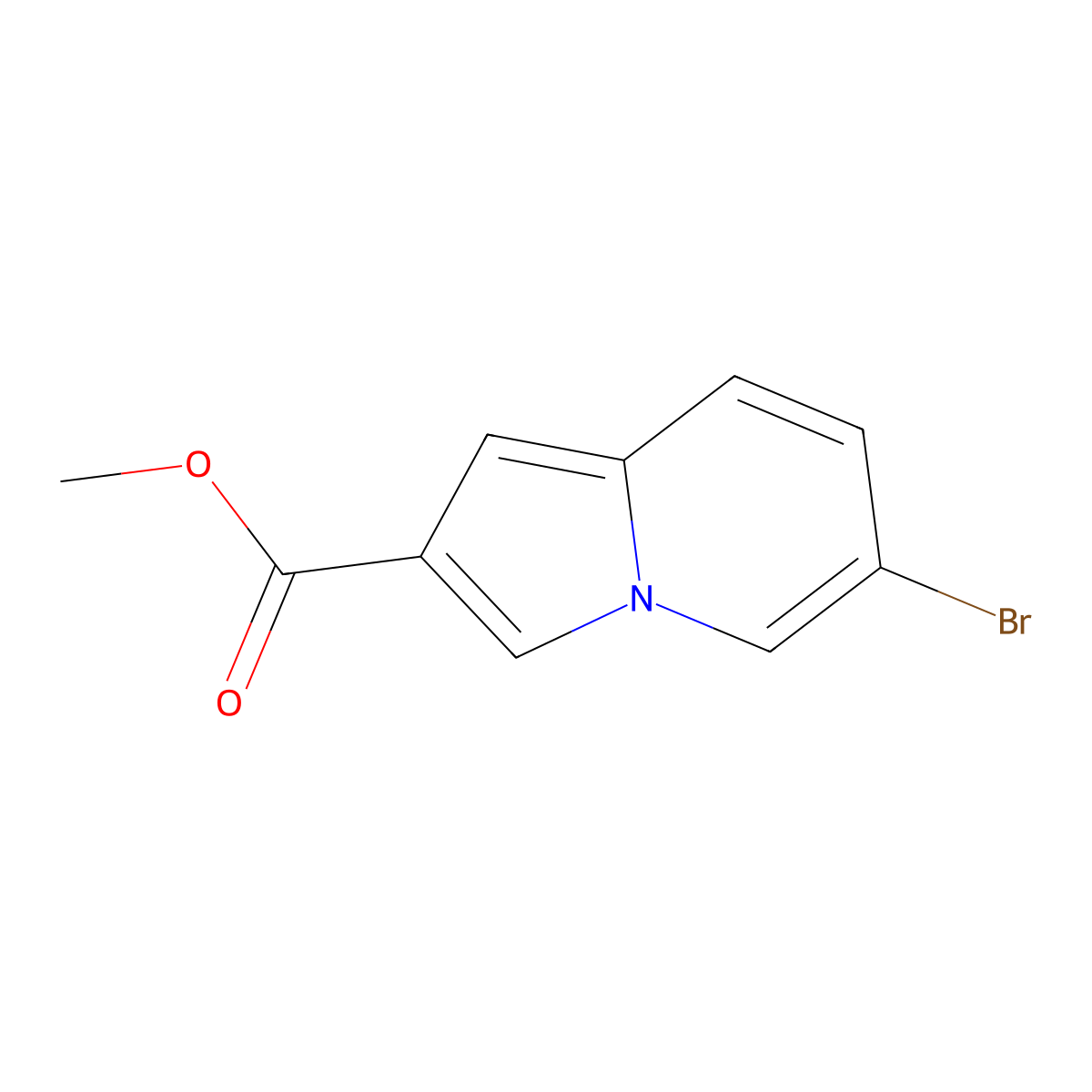 Methyl 6-bromoindolizine-2-carboxylate molecular structure, CAS 1162262-40-9
