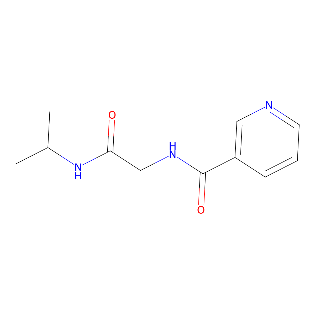 3-Pyridinecarboxamide, N-[2-[(1-methylethyl)amino]-2-oxoethyl]- molecular structure, CAS 116229-33-5