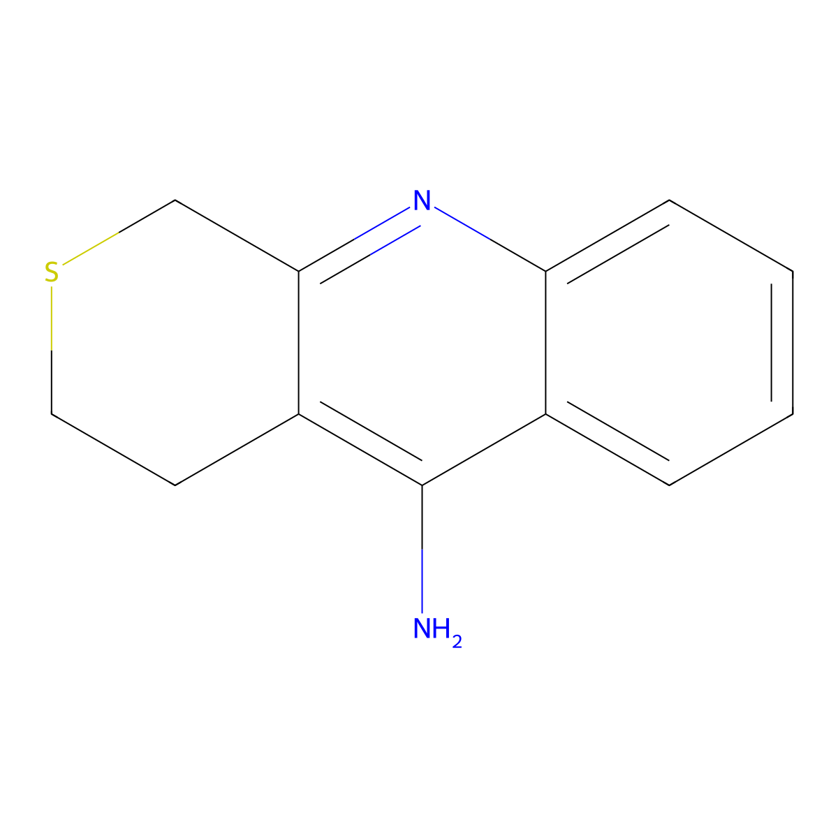 3,4-dihydro-1H-thiopyrano[3,4-b]quinolin-5-ylamine molecular structure, CAS 116230-99-0