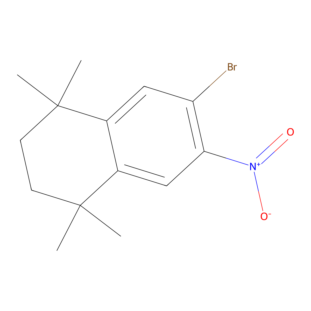 6-Bromo-1,1,4,4-tetramethyl-7-nitro-1,2,3,4-tetrahydronaphthalene molecular structure, CAS 116233-18-2