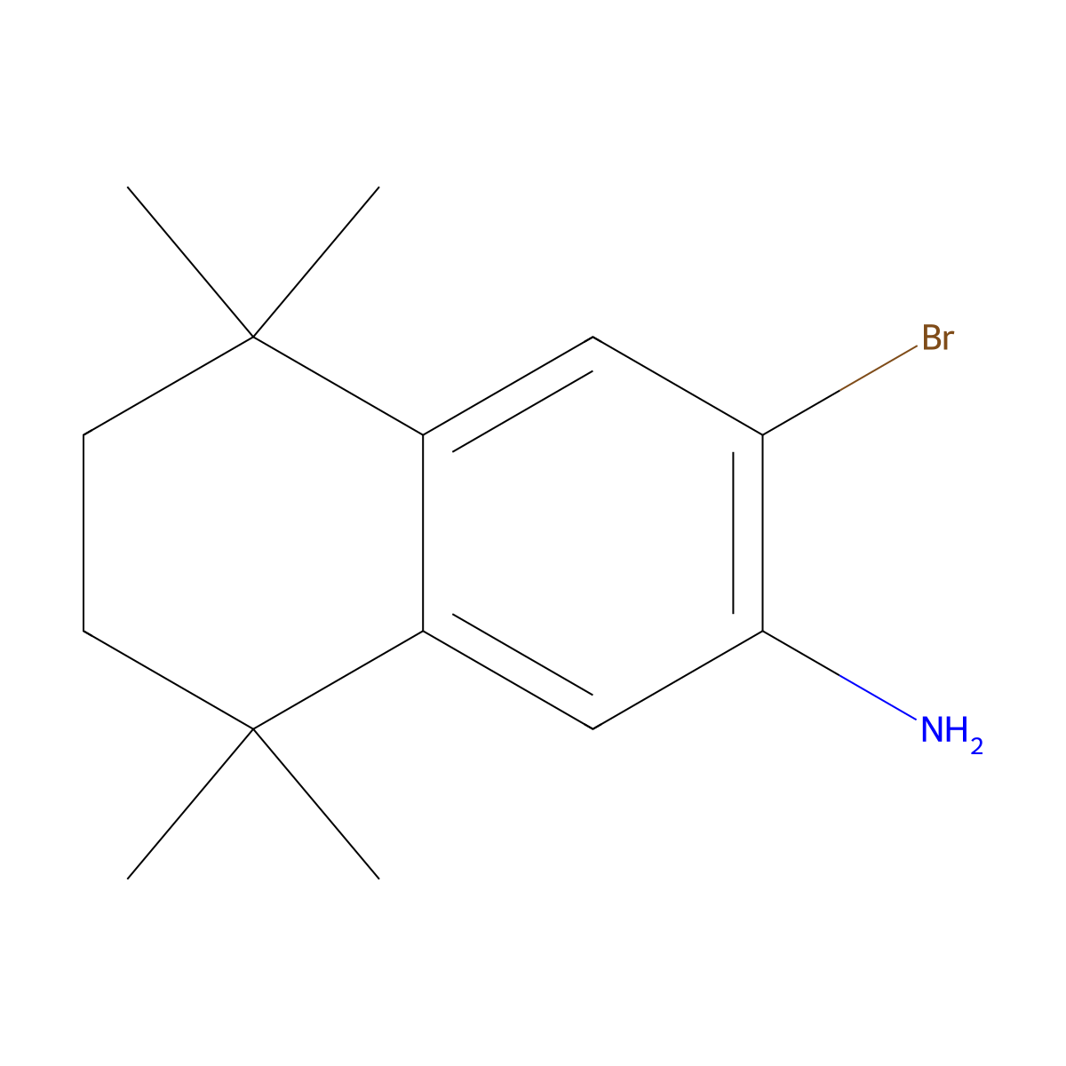 3-Bromo-5,5,8,8-tetramethyl-5,6,7,8-tetrahydronaphthalen-2-amine molecular structure, CAS 116233-20-6