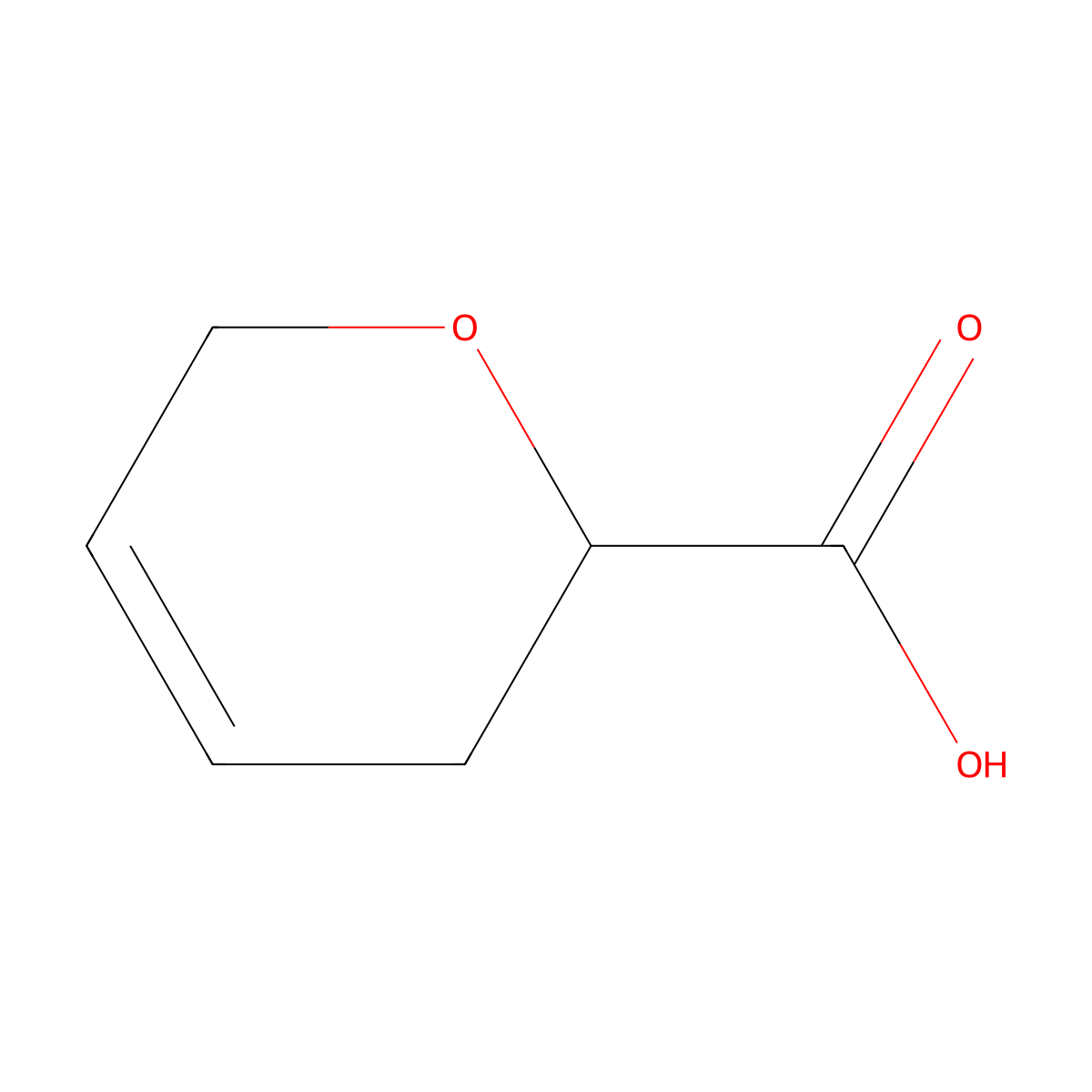 3,6-dihydro-2H-pyran-2-carboxylic acid molecular structure, CAS 116233-54-6