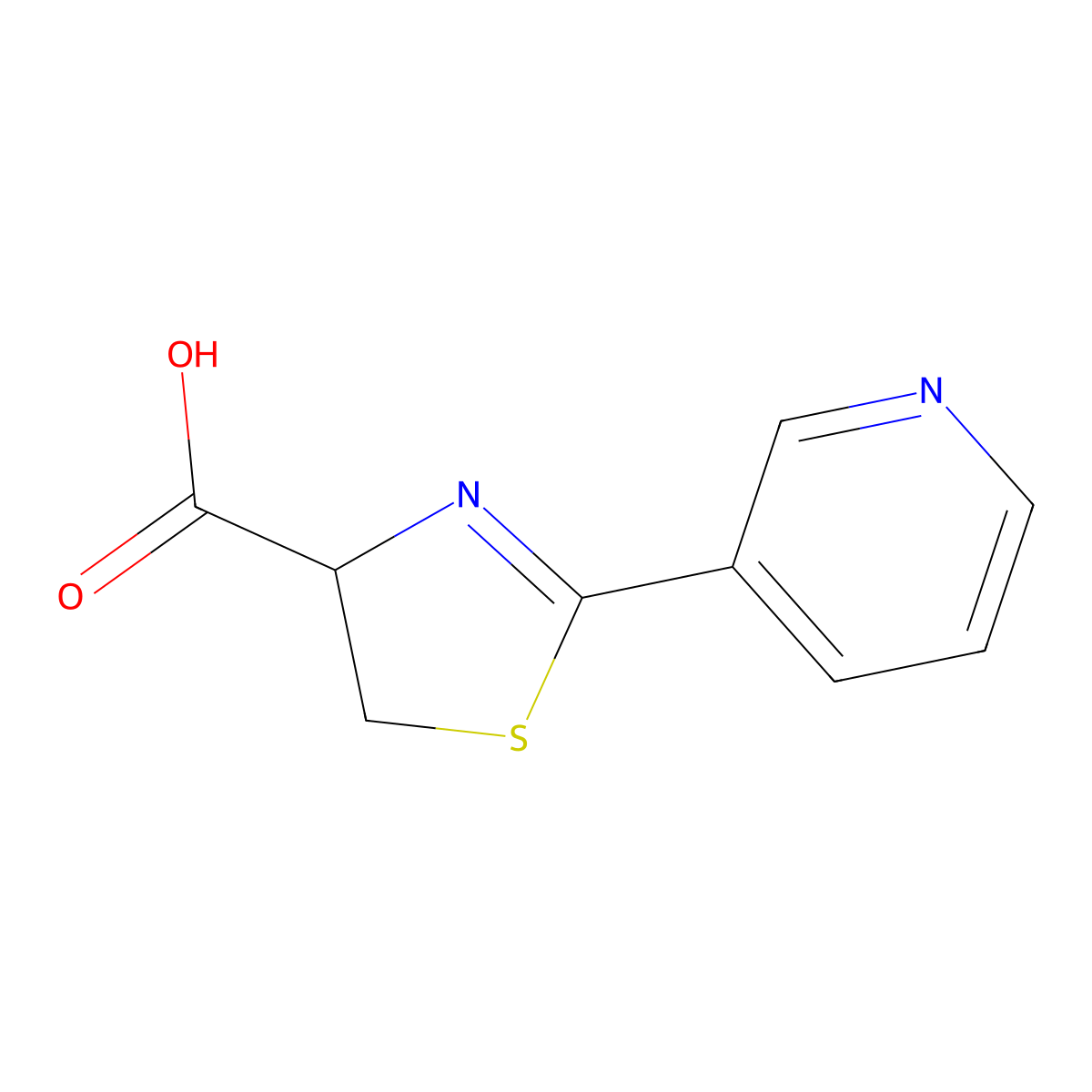 2-(Pyridin-3-yl)-4,5-dihydrothiazole-4-carboxylic acid molecular structure, CAS 116247-03-1