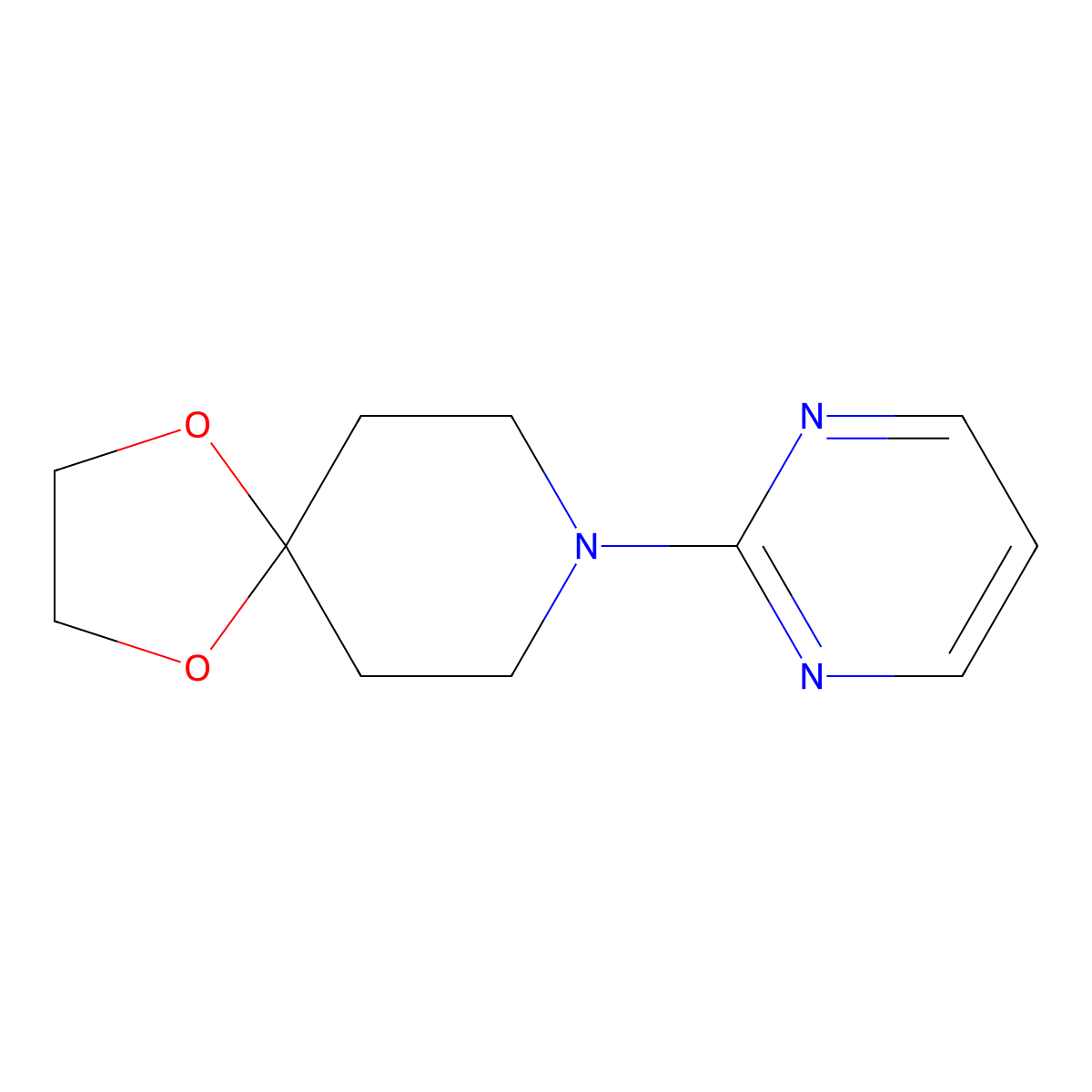 8-(Pyrimidin-2-yl)-1,4-dioxa-8-azaspiro[4.5]decane molecular structure, CAS 116247-91-7