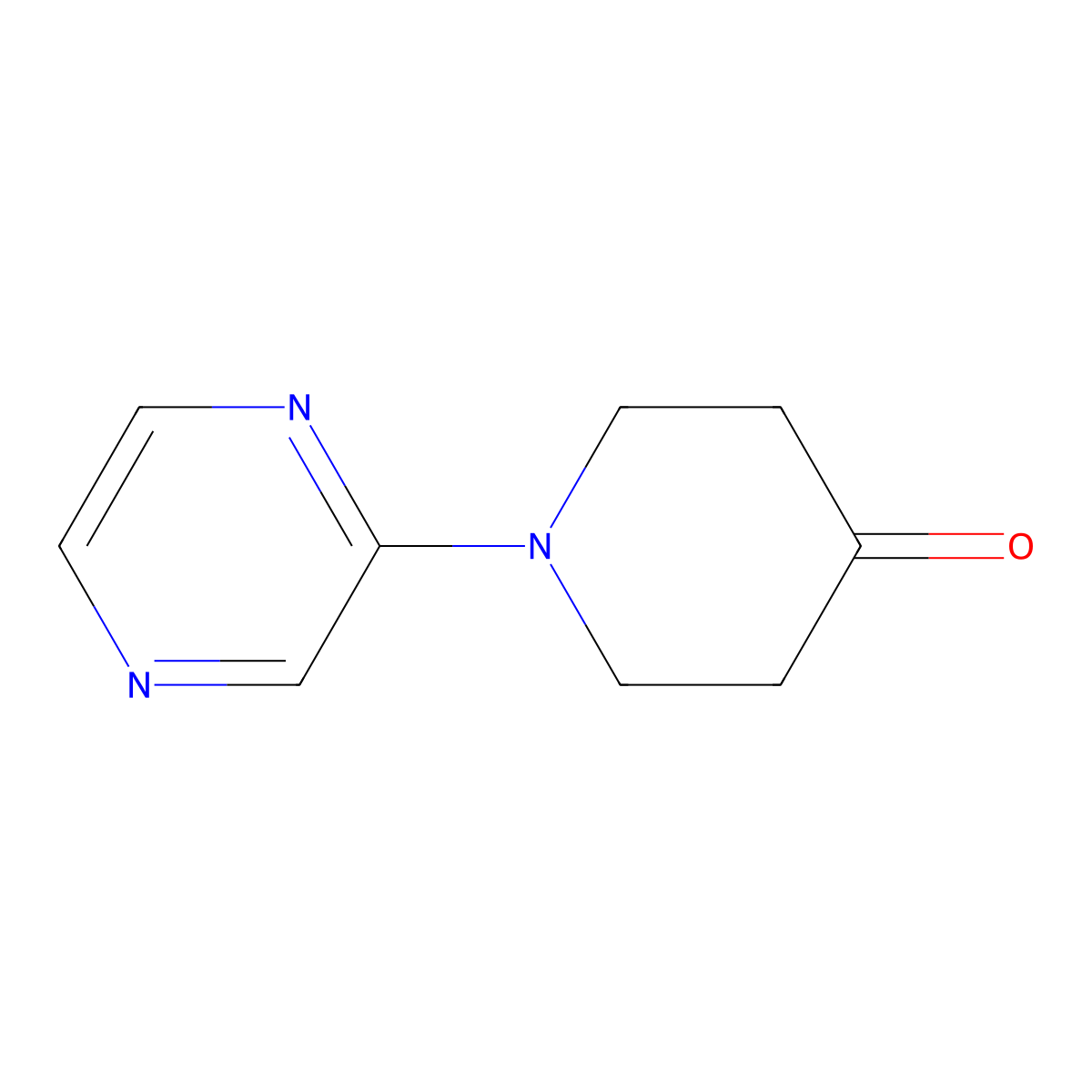1-(2-Pyrazinyl)-4-piperidinone molecular structure, CAS 116247-99-5