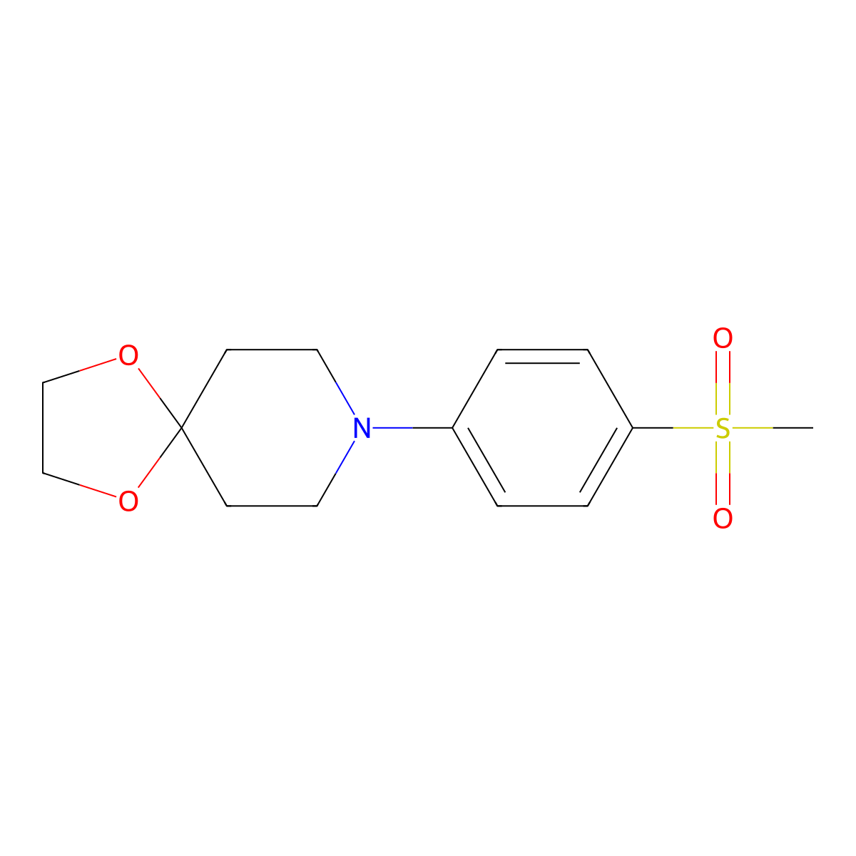 8-(4-(Methylsulfonyl)phenyl)-1,4-dioxa-8-azaspiro[4.5]decane molecular structure, CAS 116248-03-4