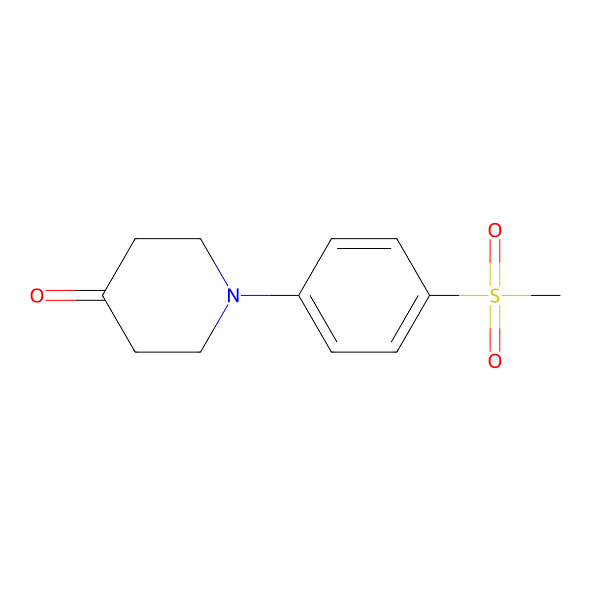 1-(4-Methanesulfonylphenyl)piperidin-4-one molecular structure, CAS 116248-04-5