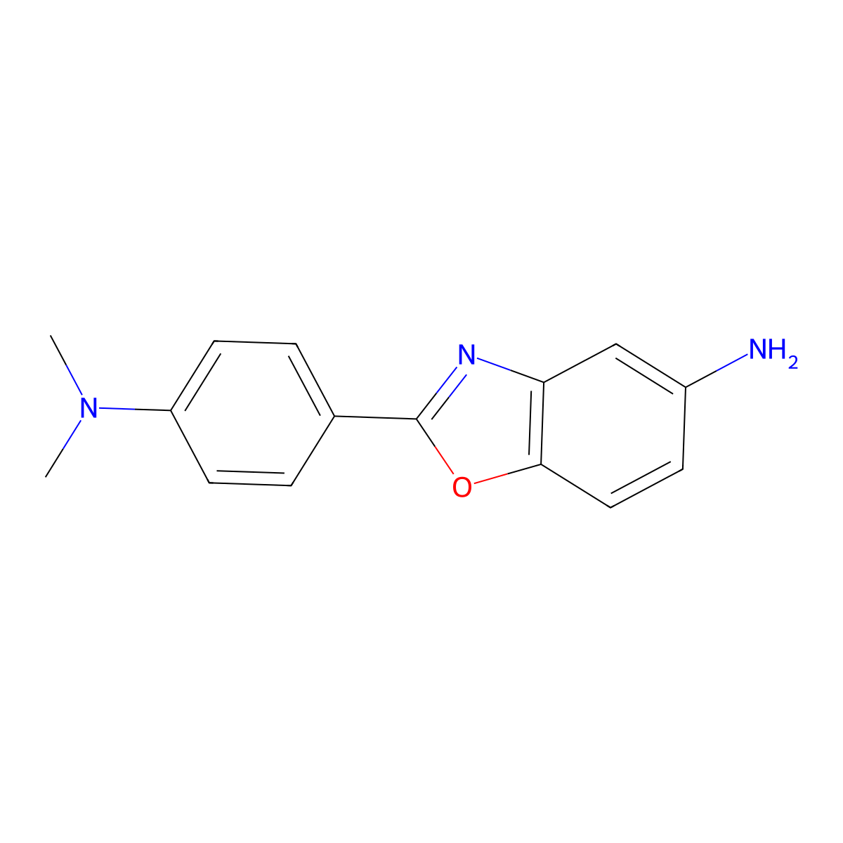 2-(4-Dimethylamino-phenyl)-benzooxazol-5-ylamine molecular structure, CAS 116248-11-4