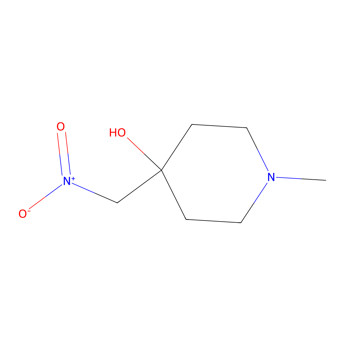 1-Methyl-4-(nitromethyl)piperidin-4-ol molecular structure, CAS 116250-49-8