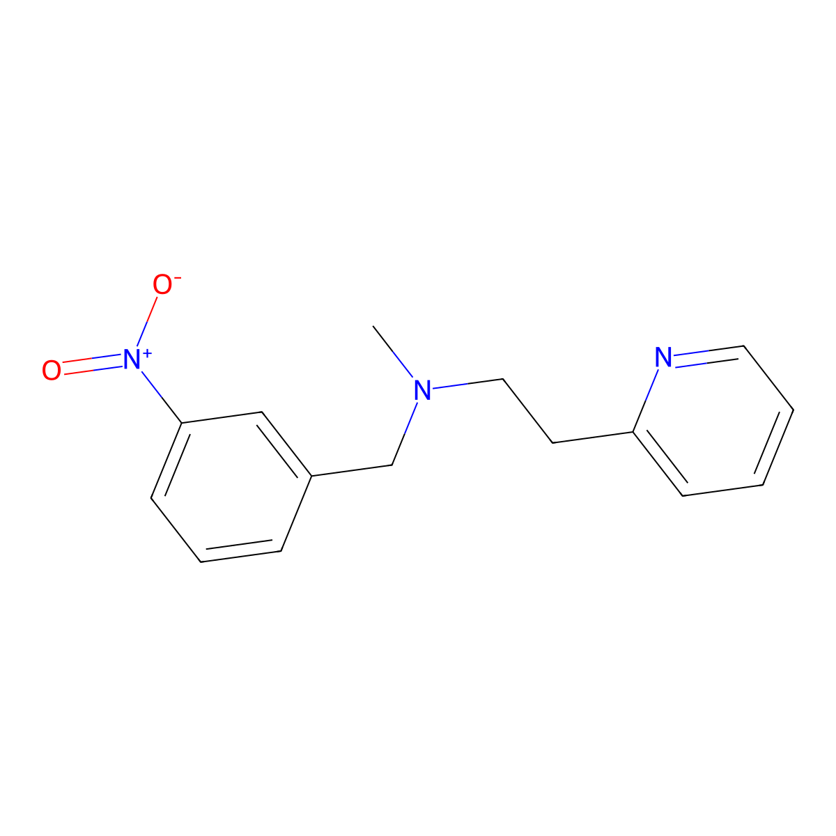 2-[N-methyl-N-(3-nitrobenzyl)aminoethyl]pyridine molecular structure, CAS 116253-67-9