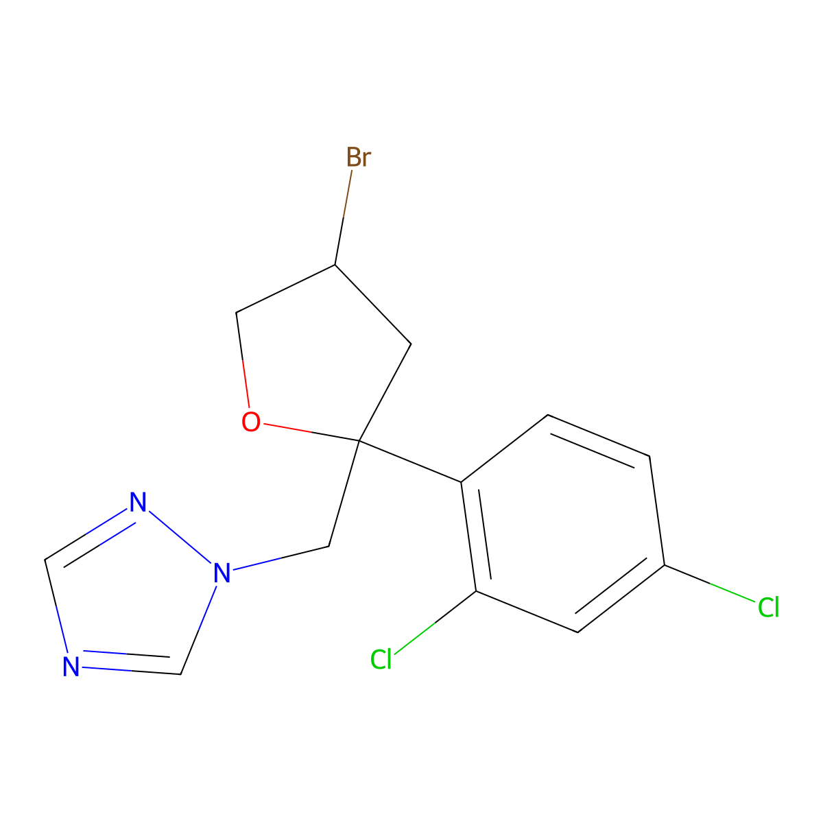Bromuconazole molecular structure, CAS 116255-48-2