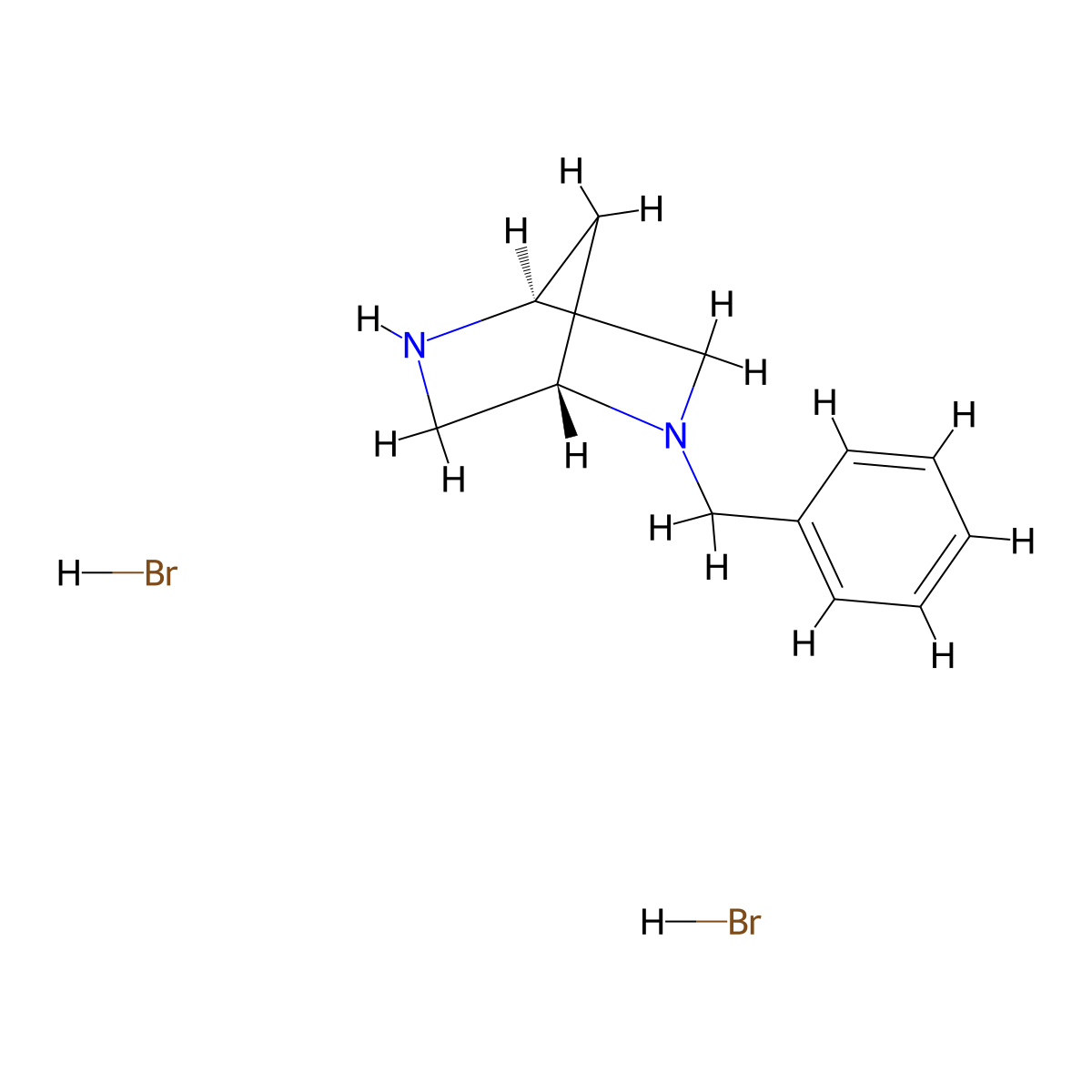 (1S,4S)-2-Benzyl-2,5-diazabicyclo(2.2.1)heptane--hydrogen bromide (1/2) molecular structure, CAS 116258-17-4