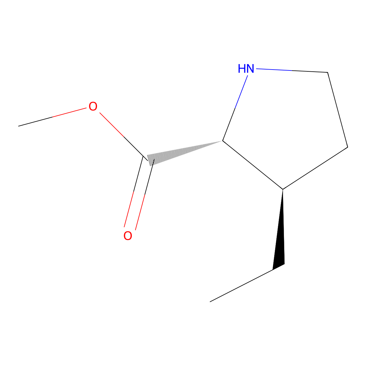 (2R,3R)-Methyl 3-ethylpyrrolidine-2-carboxylate molecular structure, CAS 116262-75-0