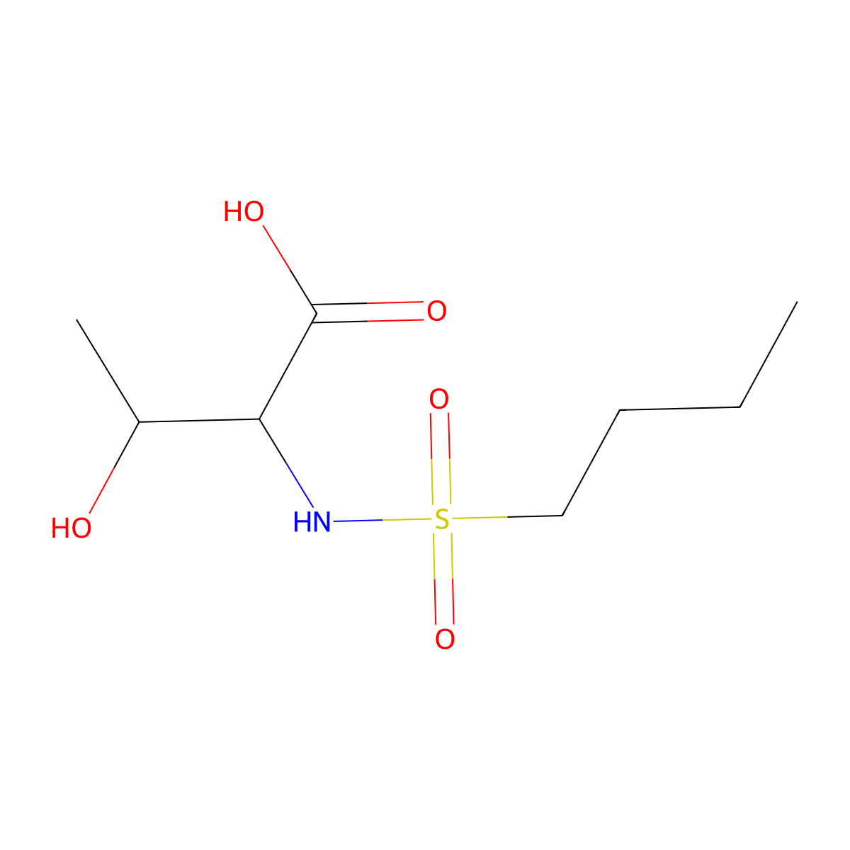 2-(Butane-1-sulfonamido)-3-hydroxybutanoic acid molecular structure, CAS 1162640-42-7