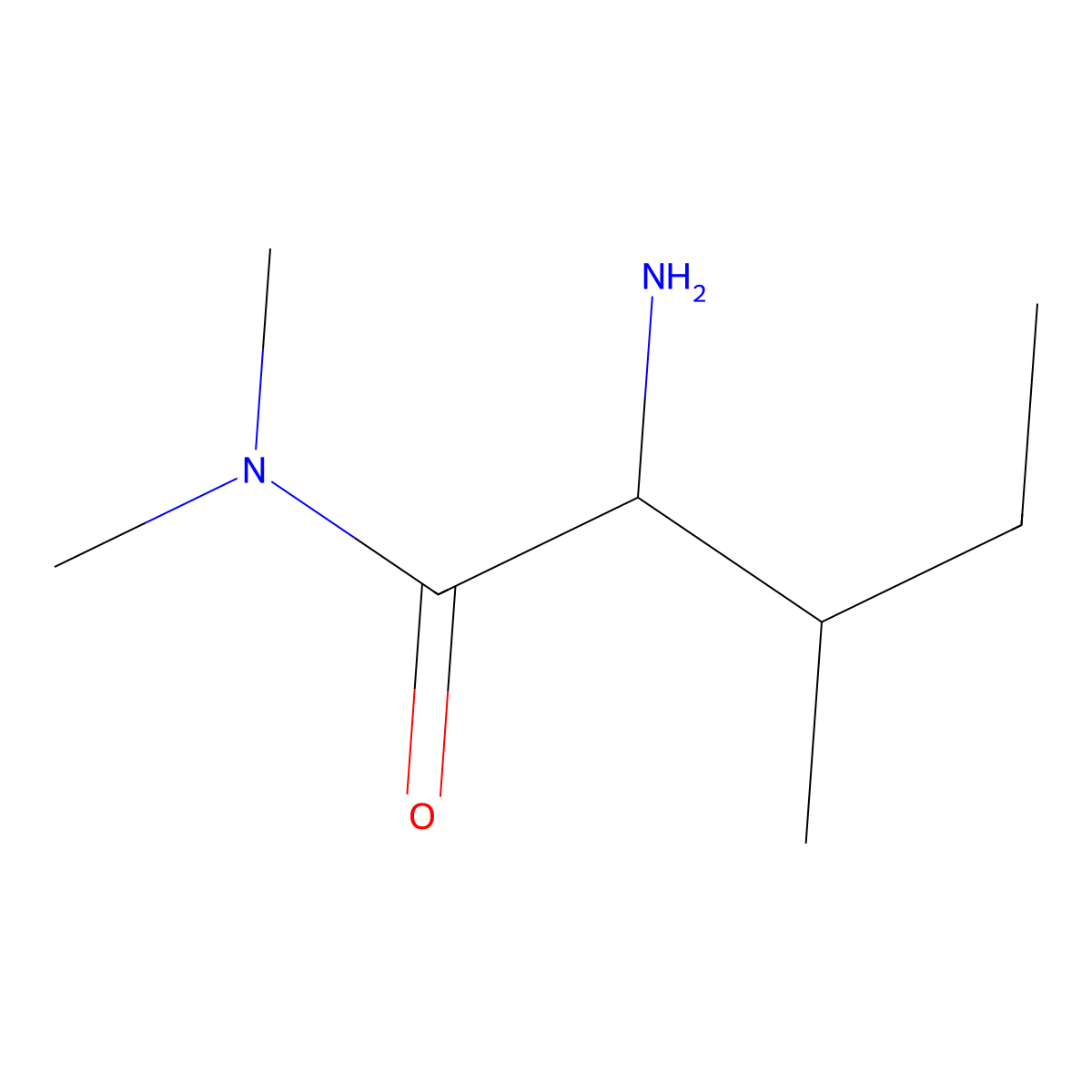 2-amino-N,N,3-trimethylpentanamide molecular structure, CAS 1162640-59-6