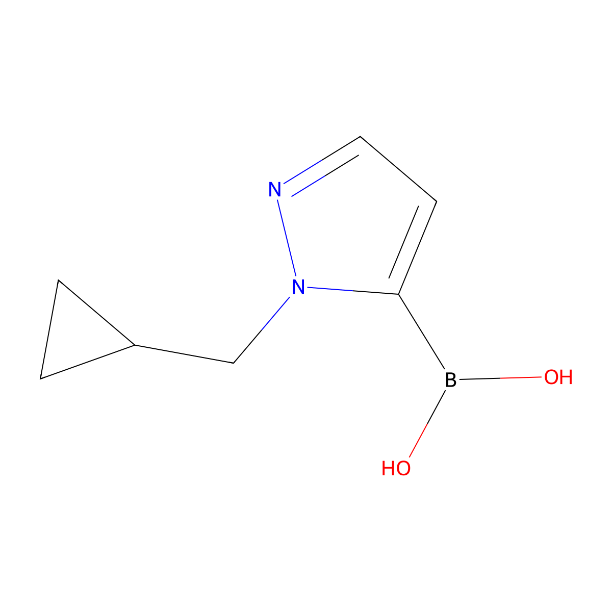 1-(Cyclopropylmethyl)-1H-pyrazole-5-boronic acid molecular structure, CAS 1162643-35-7