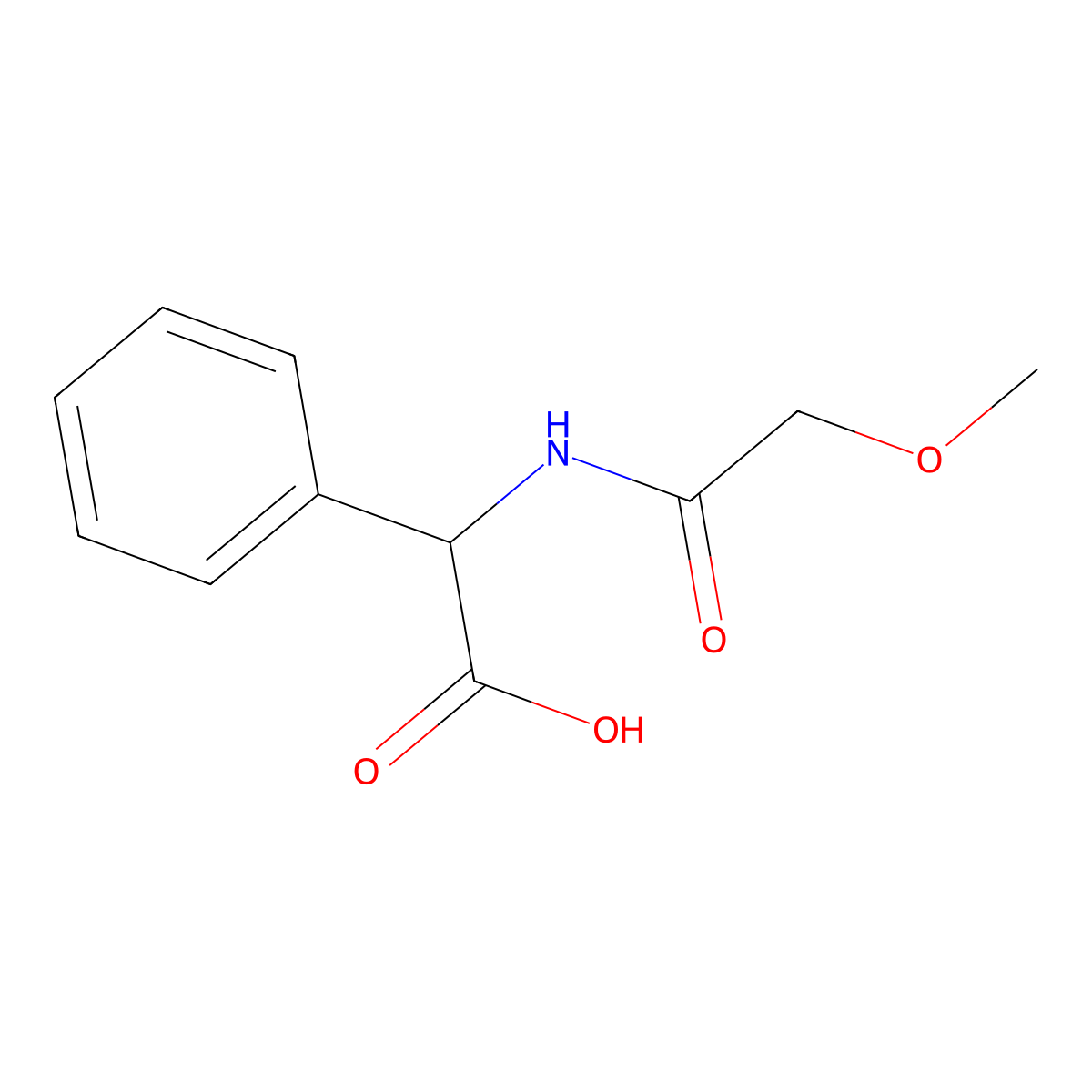 2-(2-Methoxyacetamido)-2-phenylacetic acid molecular structure, CAS 1162643-51-7