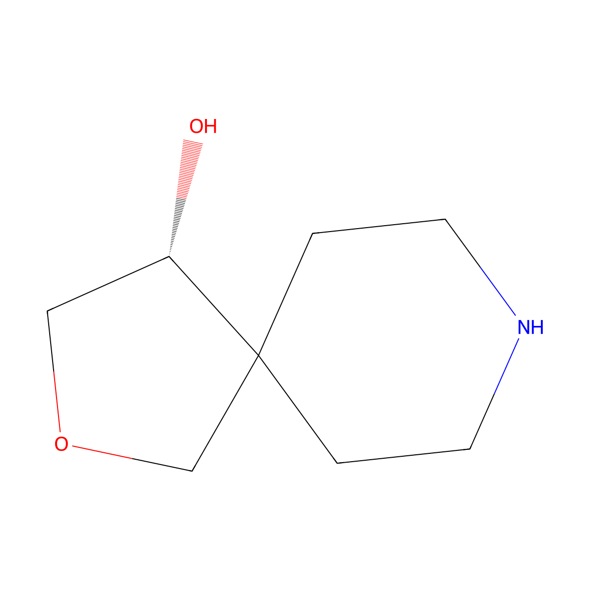 (R)-2-Oxa-8-azaspiro[4.5]decan-4-ol molecular structure, CAS 1162654-42-3