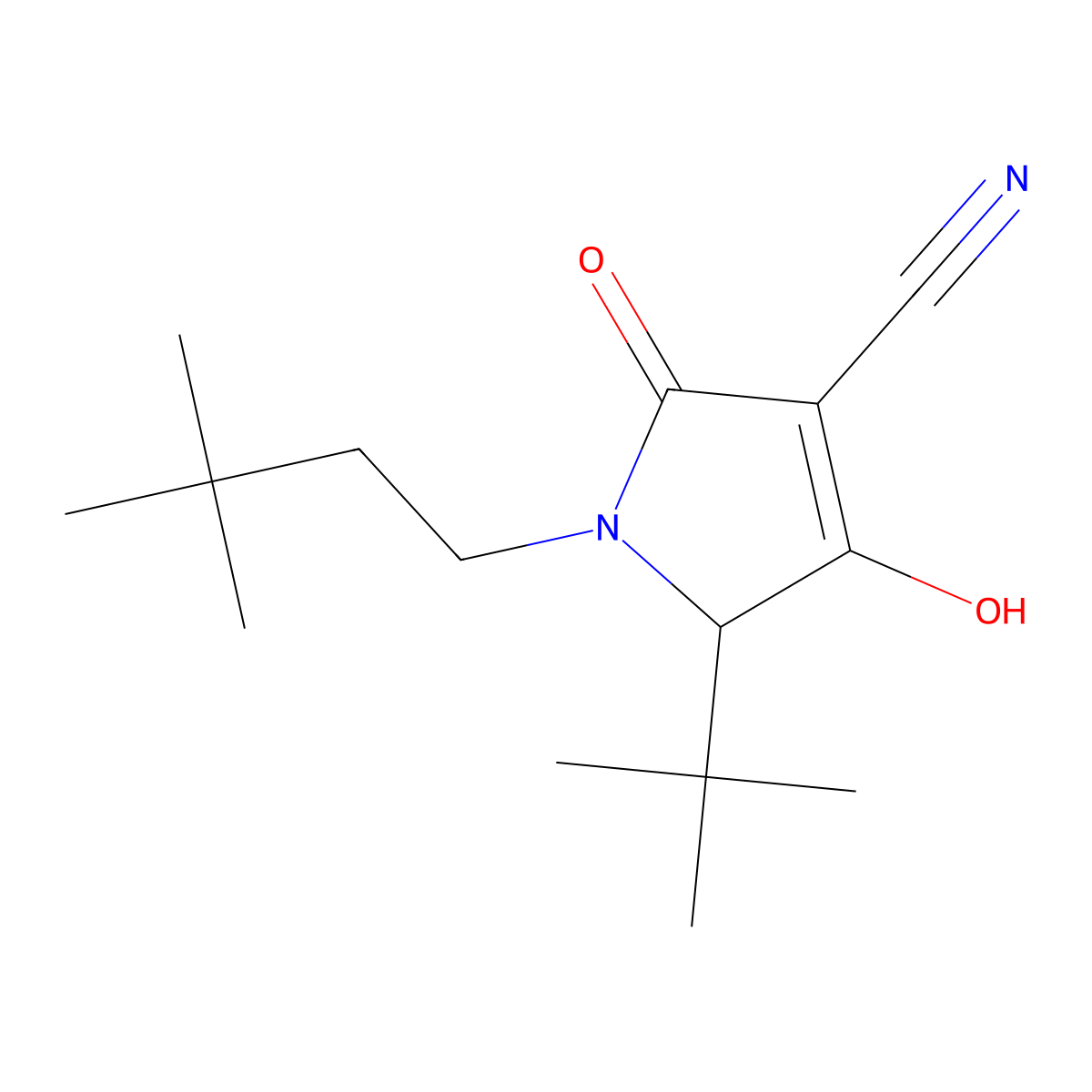 (S)-5-(tert-Butyl)-1-(3,3-dimethylbutyl)-4-hydroxy-2-oxo-2,5-dihydro-1H-pyrrole-3-carbonitrile molecular structure, CAS 1162665-55-5