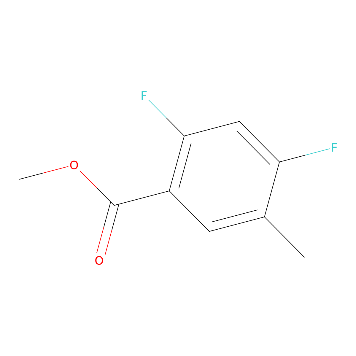 Methyl 2,4-difluoro-5-methylbenzoate molecular structure, CAS 1162674-66-9
