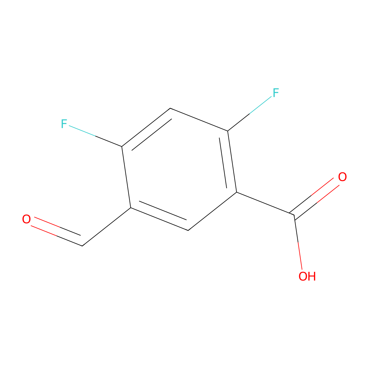 2,4-Difluoro-5-formylbenzoic acid molecular structure, CAS 1162674-68-1
