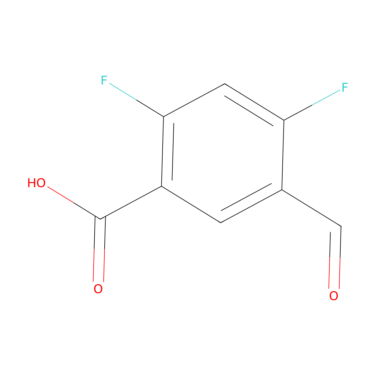 2,4-Difluoro-5-formylbenzoic acid molecular structure, CAS 1162674-68-1
