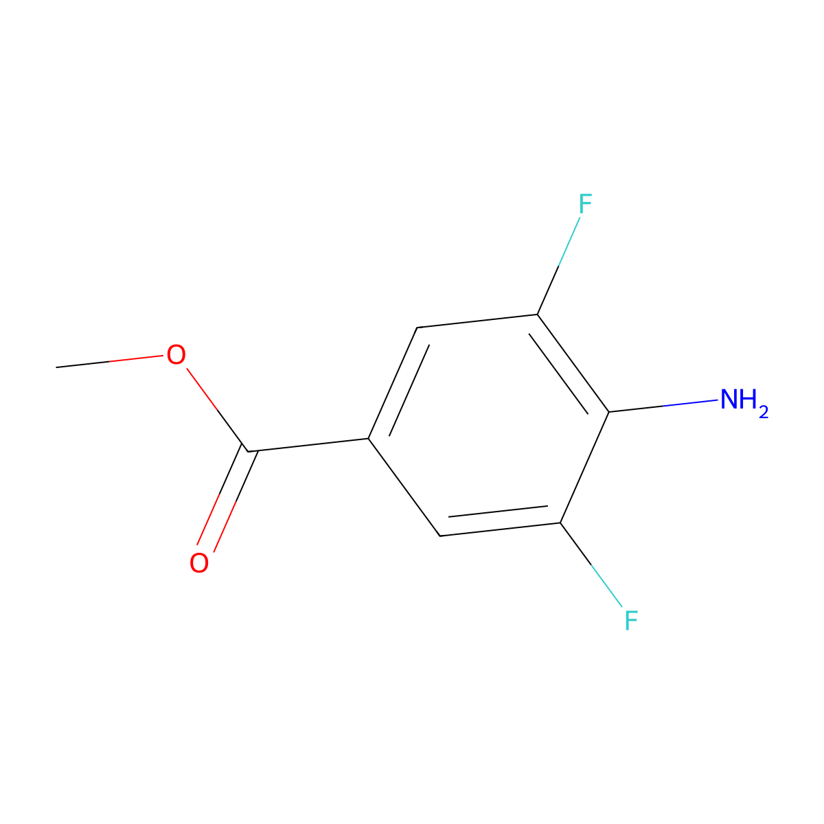 Methyl 4-amino-3,5-difluorobenzoate molecular structure, CAS 1162676-00-7